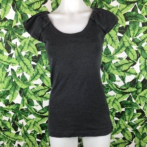 Dolce & Gabbana Dark Gray Ruched Sleeve Top